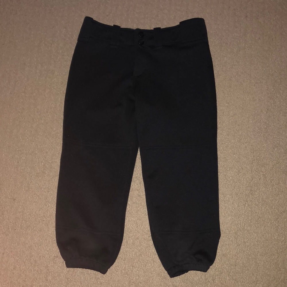 Black, Mizuno girls softball pants, YL